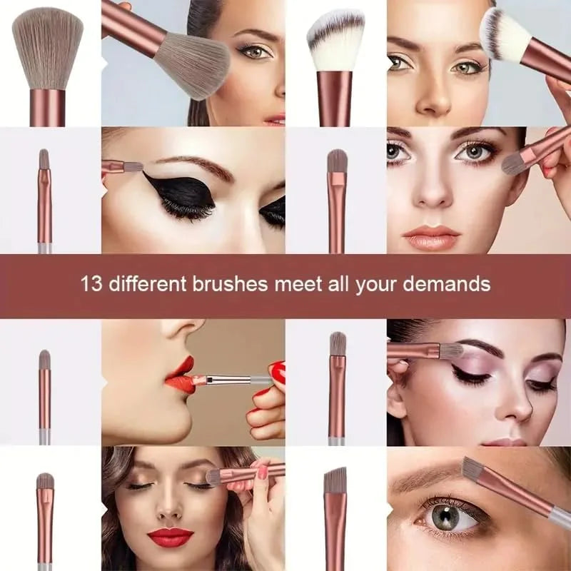 13pcs Makeup Brush Colour Set
