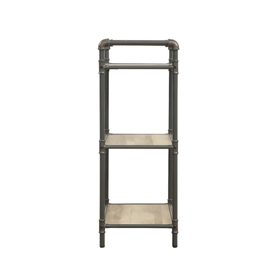 Itzel Antique Oak Sandy Gray Finish Bookshelf