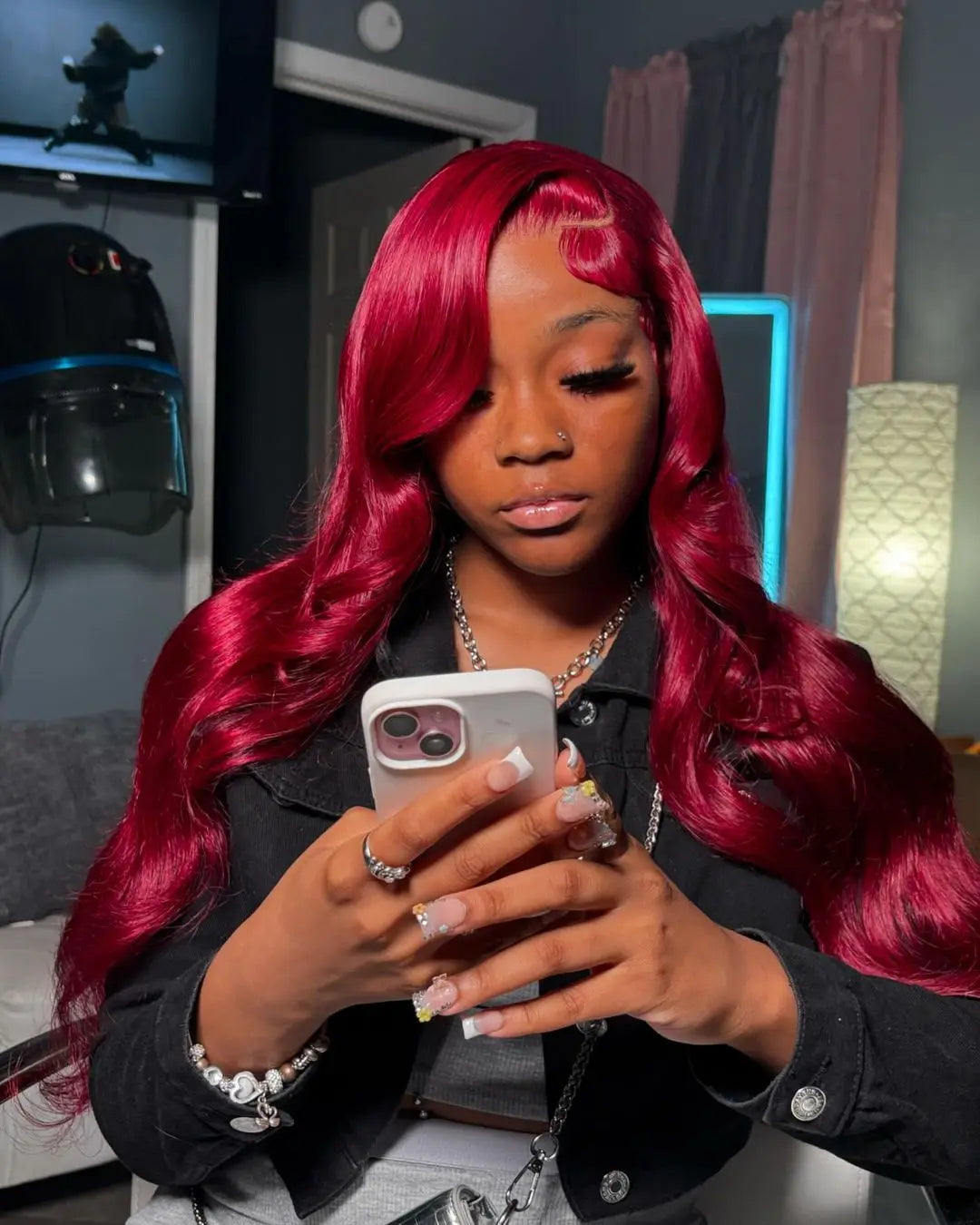 200% Density 99J Burgundy Body Wave 13x6 HD Transparent Lace wigs Frontal Wigs Brazilian Virgin Hair Pre plucked Wigs For Women