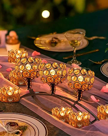 20Sets Acrylic Candelabras Centerpieces for Wedding 38.5inch Clear 8 Arm Candlesticks Holder for Event Fit LED Candles