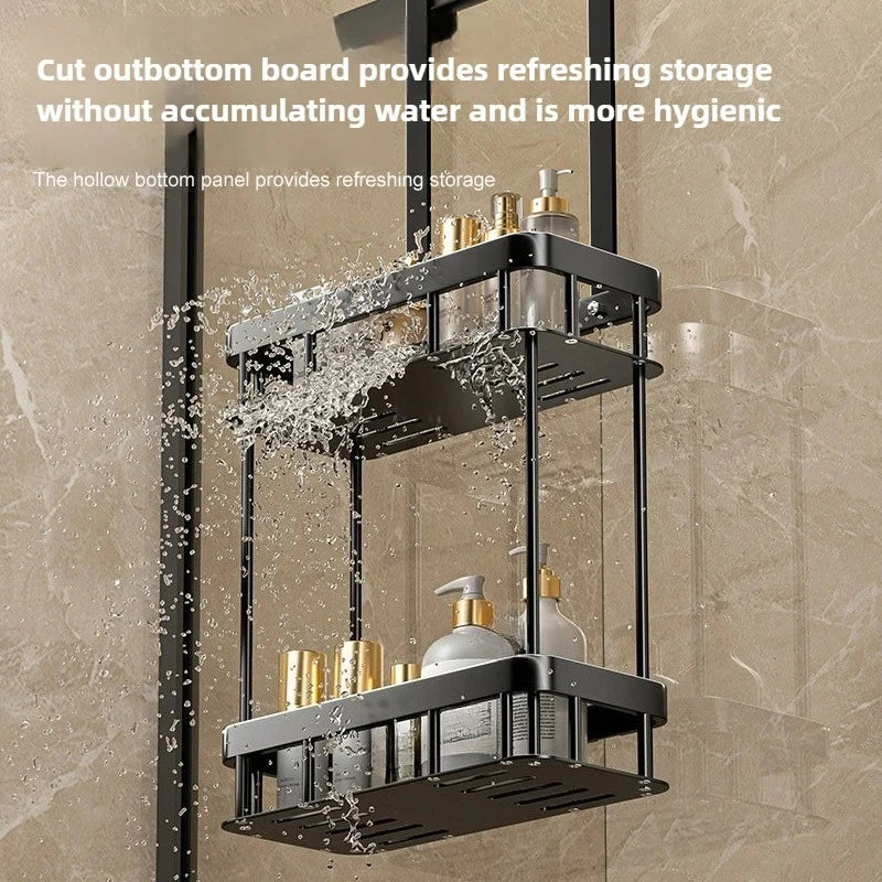 Bathroom Storage Rack Over The Door Shower Caddy Bathroom Hanging Shelf Double Layer Shower Shelf Bathroom Caddy Organiser