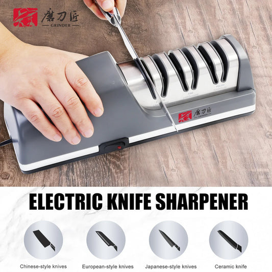 TG2403 Electric Knife Sharpener 15-Degree Bevel Grinding Kitchen Knife Specialized Features sharpening and polishing functions