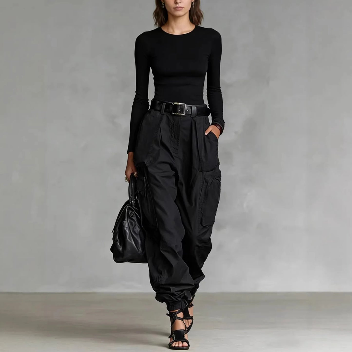 Pantalones De Mujer New High Waist Pocket Solid Color Overalls Women's Summer New Loose Casual Vacation Outdoor Sports Overalls