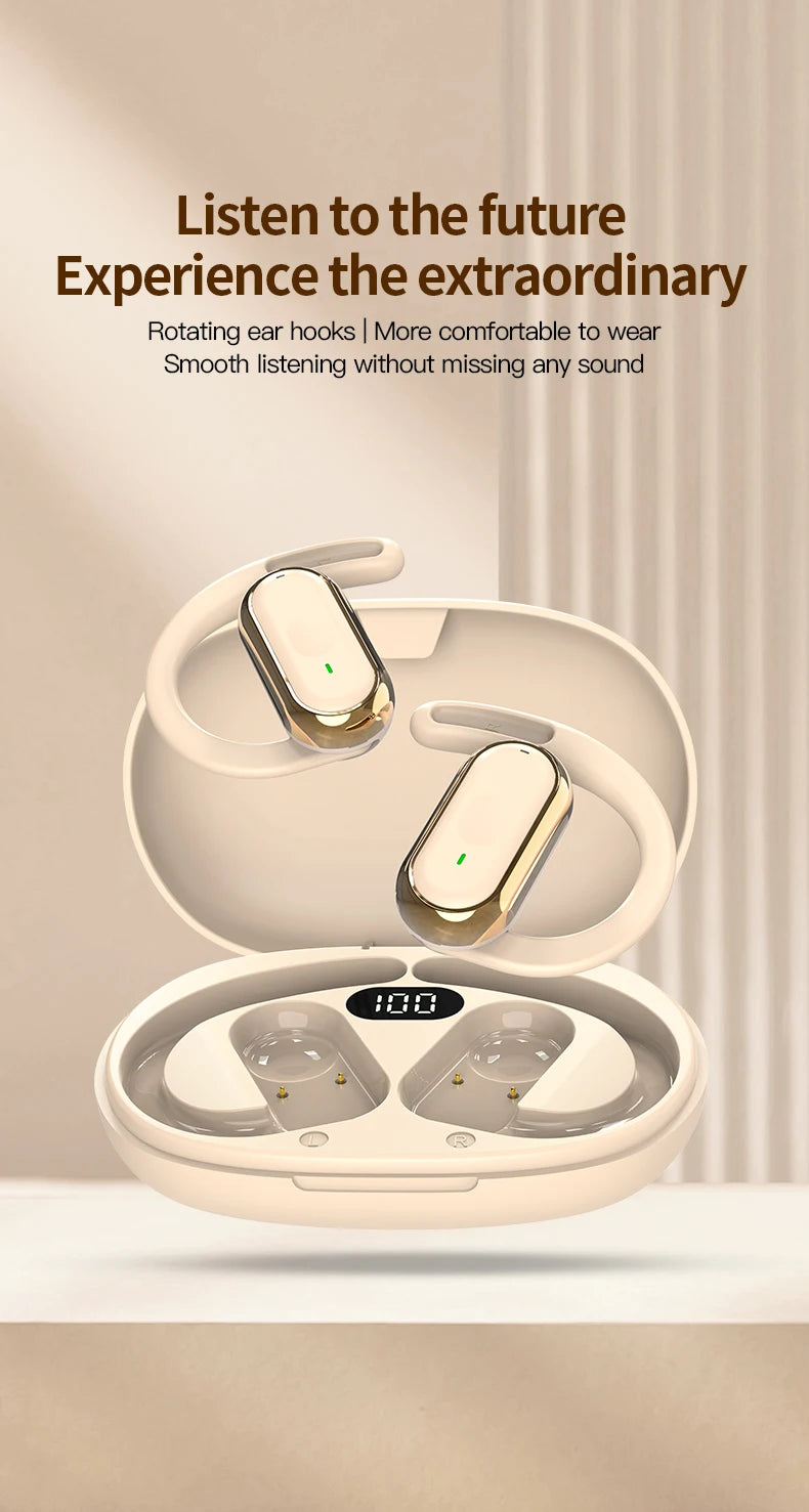 Wireless Headphone Bluetooth Headset Smart Adjustable Touch Sports Waterproof Earbuds Stereo Music Earphone For All Smartphone