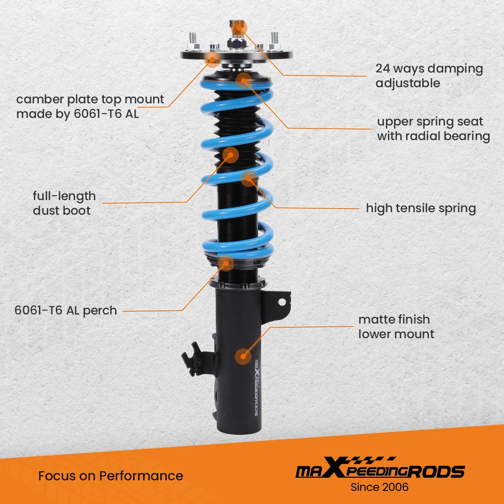 Full Coilovers 24 Way Damper Adjustable For Toyota Camry 92-01 Lexus ES30
