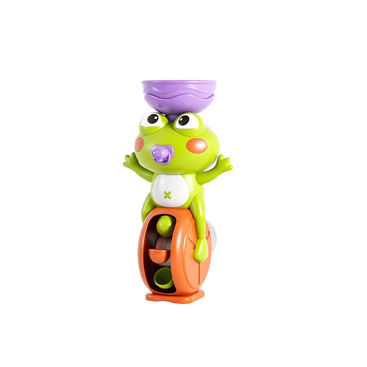 Cute Frog Waterwheel Bath Toy for Children Toddler Water Play Game in Bathroom Kid Shower Gift with Rotating Suction Cup