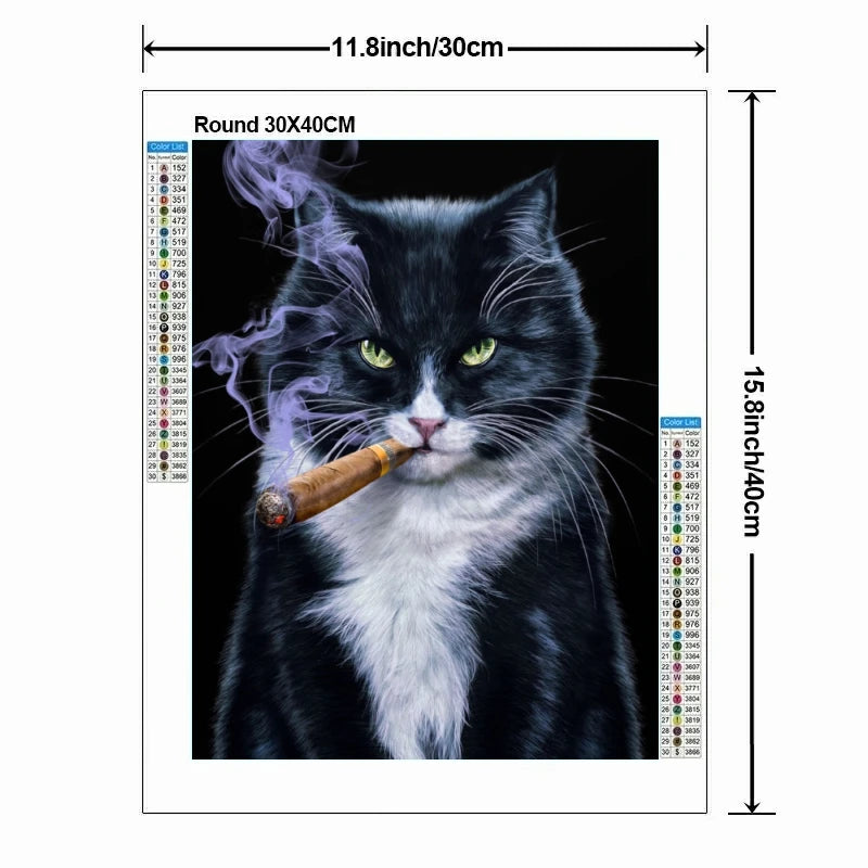 New Cow Cat 5D DIY Diamond Painting Kit Black and White Cats Portrait Diamond Embroidery Mosaic Carft Rhinestone Gift Home Decor
