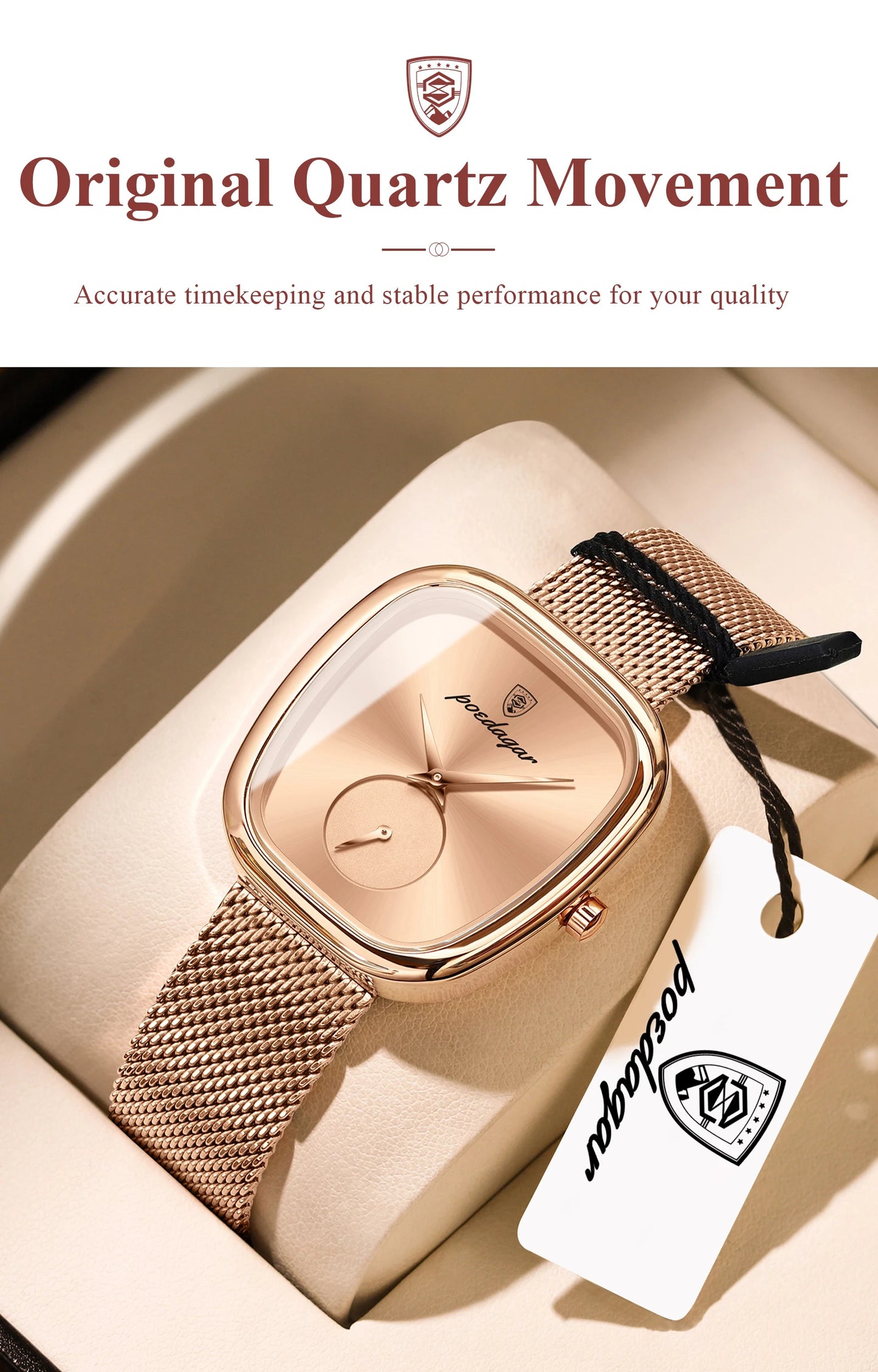POEDAGAR Top Elegant Fashion Woman Wristwatch Waterproof Stainless Steel Ladies Watch Luxury Women's Quartz Watches Female Reloj