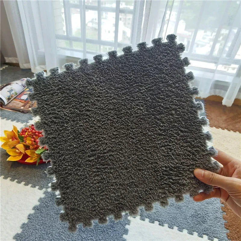 10Pcs Soft Plush Baby Play Mat EVA Foam Puzzle Carpet 30x30cm Children’s Mat Keep Warm for Kids Room Baby Toys Floor Playmat