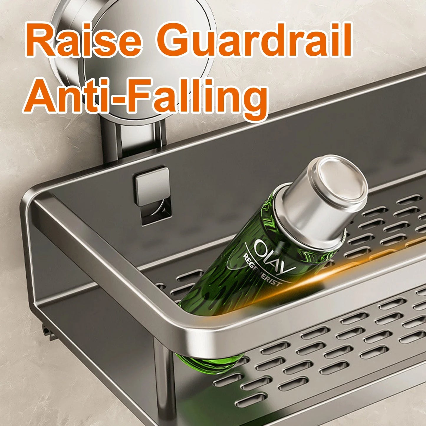 Suction Cup Bathroom Shelf No Drill Wall Mounted Shampoo Bottle Shower Rack Toilet Storage Rack Aluminum Bathroom Kitchen