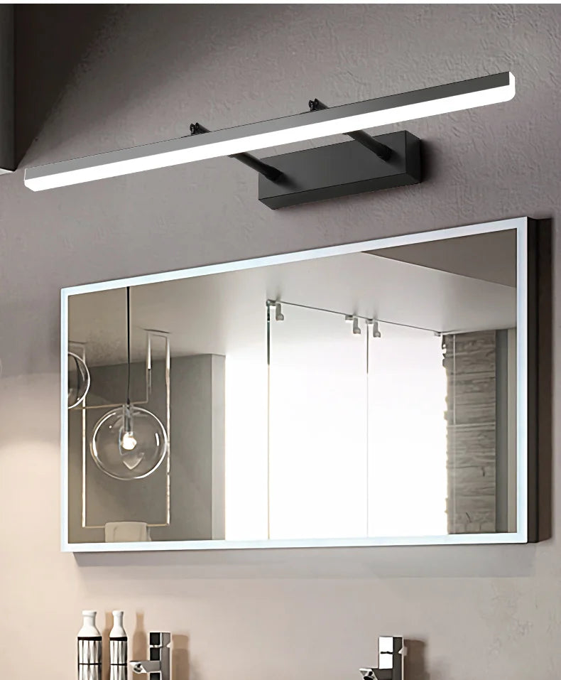 Retractable Bathroom Mirror Front Wall Light Dressing Table Clothing Shop Decor Waterproof Anti-fog LED Sconce Lamp