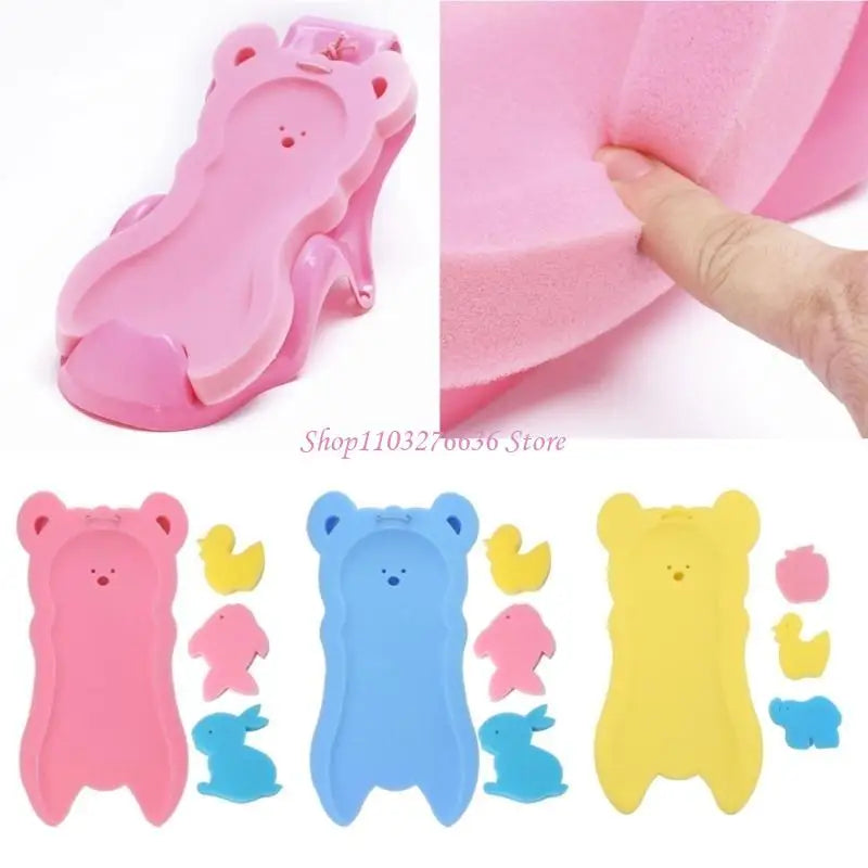 R6FD Portable Baby Bathtub Pad Bath Tub Shower Cushion Newborn Support for Seat Mat Anti-slip Baby Bath for Seat Floating Wat