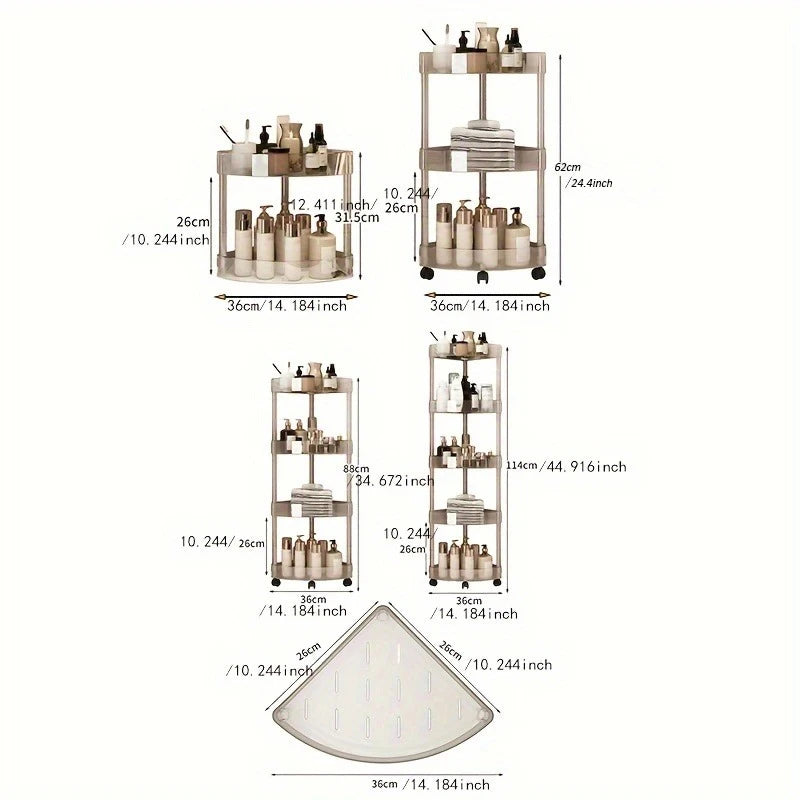 Shelf Trolley Bathroom Organiser Shelves Kitchen Home Large Capacity Storage Rack Acryl Cart Corner Cosmetic Organiser Supplies