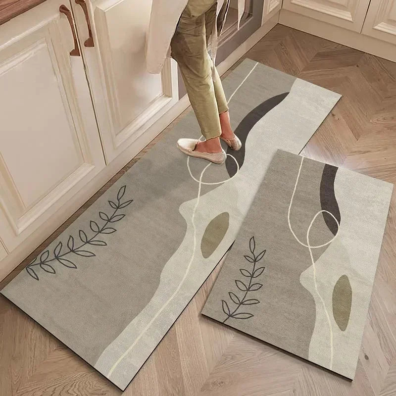 Carpet for Kitchen Floor Mat Pvc Waterproof Oil-proof Leather Rug Anti-slip Foot Mats Home Decoration