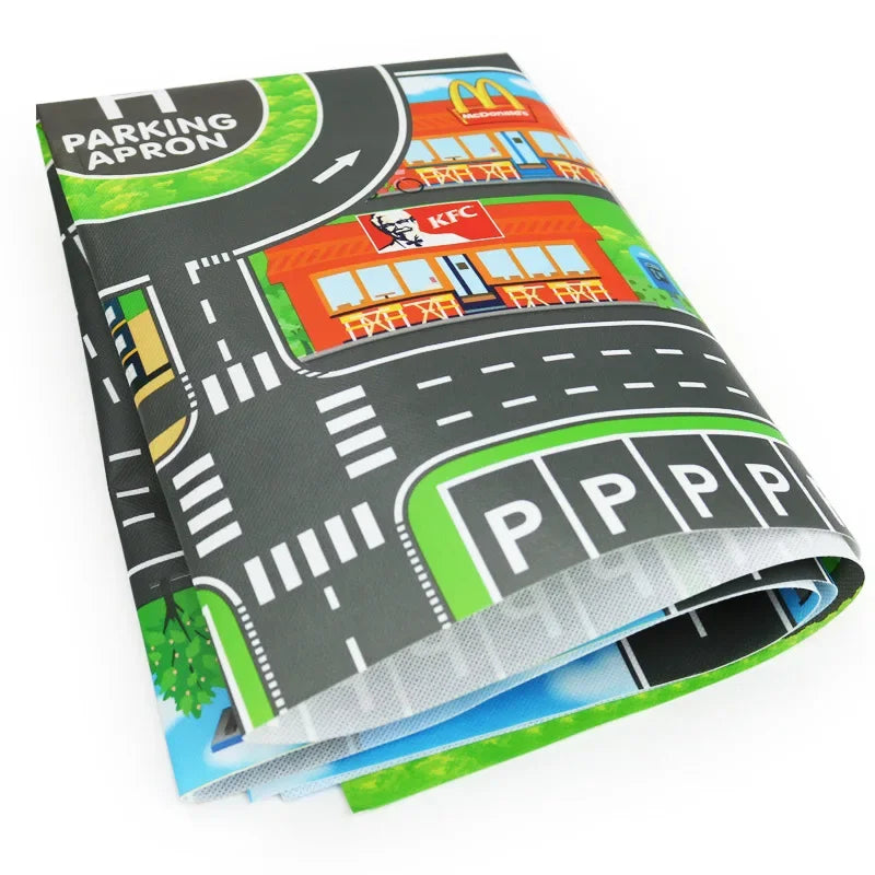Waterproof Baby Play Road Mat City Traffic Map Montessori Educational Toys for Kids Crawling Playmat Portable Plastic Carpet