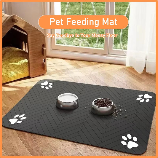 Pet Feeding Mat – Non-Spill, Non-Slip Waterproof Silicone Placemat for Cats & Dogs
