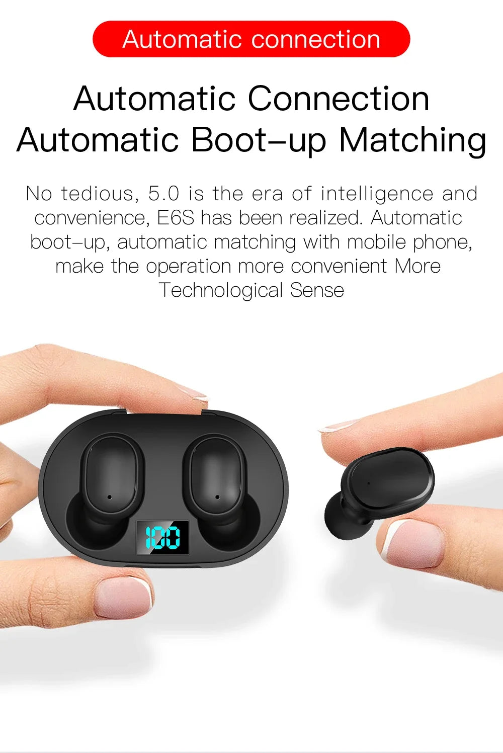 E6S TWS Wireless Headphones Sports Waterproof Bluetooth 5.0 Earphone  Stereo Headset with Microphone for Iphone Xiaomi Vivo Oppo