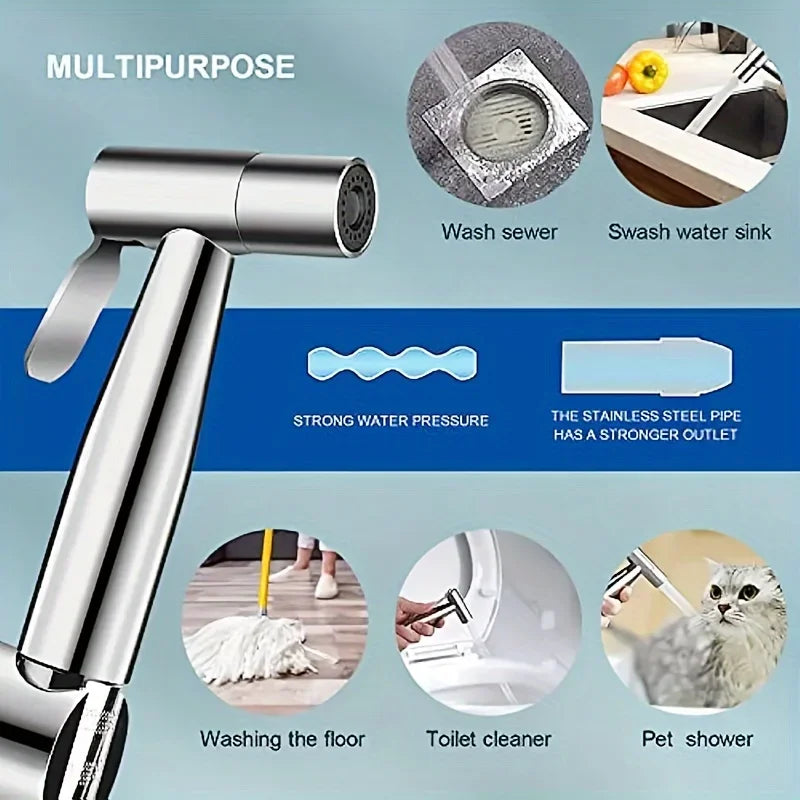 Toilet Spray Gun Set 1pc Explosion-proof Toilet Companion Set - 304 Alloy Water Separator, Spray Gun, Female Washer