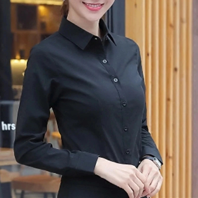 White Long Sleeve Shirt Blouse
