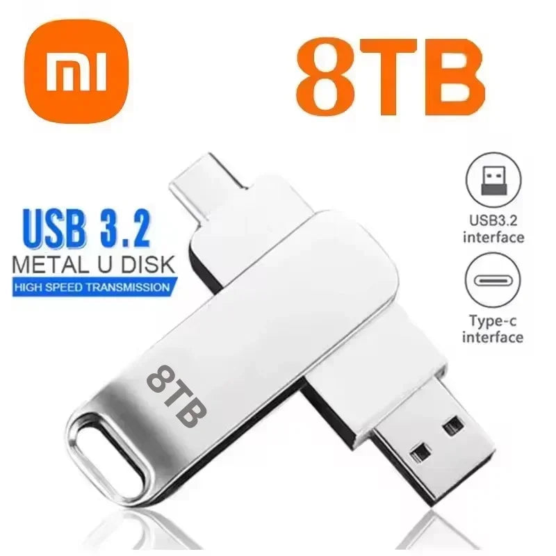 XIAOMI 16TB Flash Drives USB 3.2 High Speed USB Transfer Metal Pendrive Memory Card Pendrive Flash Disk Memoria Waterproof Stick