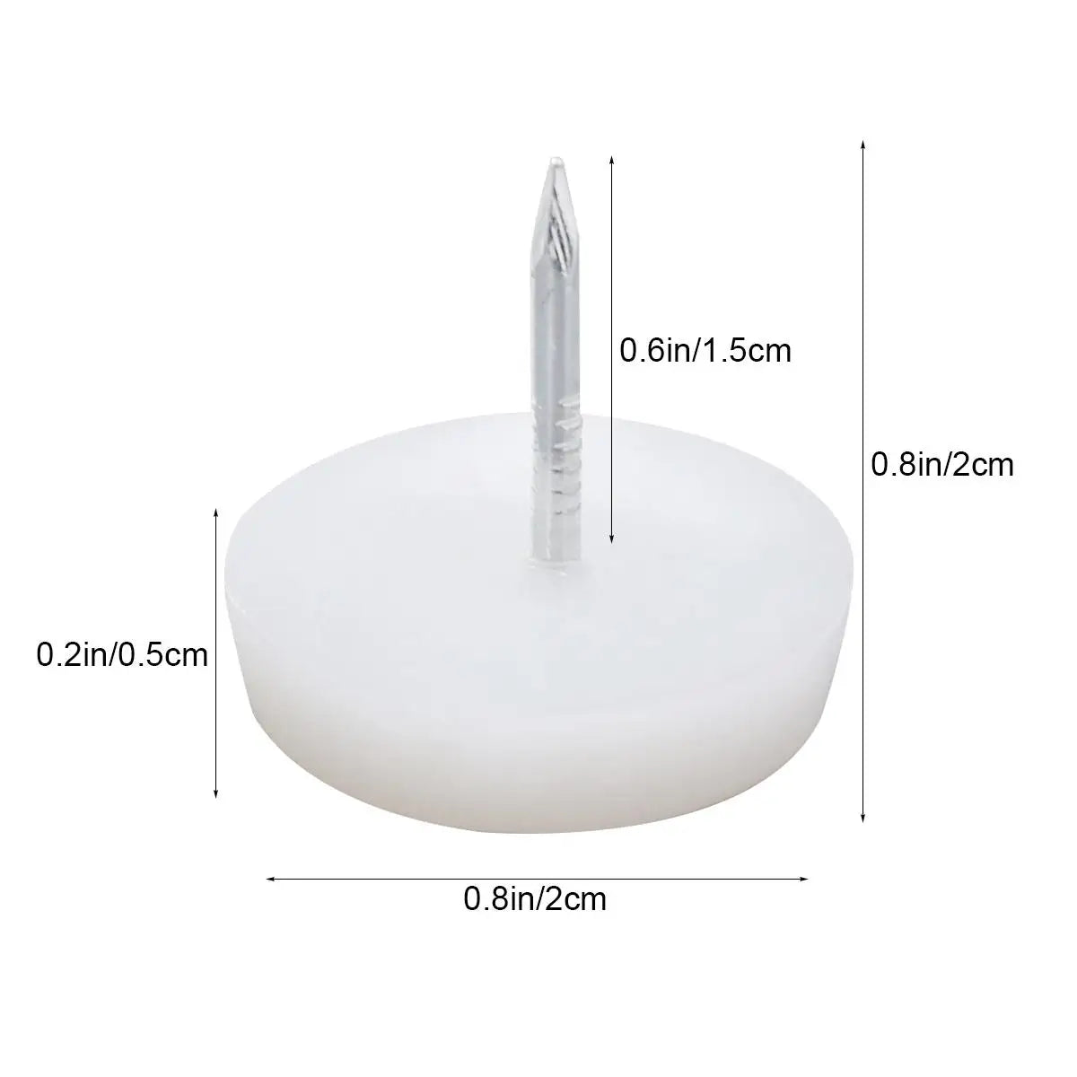 30 pcs Furniture Sliders Decorative Tacks Sofa Upholstery Leg Pads Increase Height Iron Plastic Nail