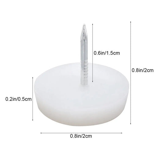 30 pcs Furniture Sliders Decorative Tacks Sofa Upholstery Leg Pads Increase Height Iron Plastic Nail