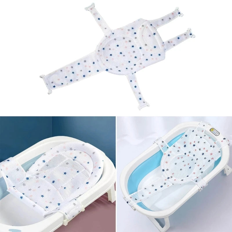 Portable Baby Bath Support Mesh Pad Newborns Bath Tub Seats Net Not Slip Baby Bath Mat Floating Bath Seats Cushions Gift