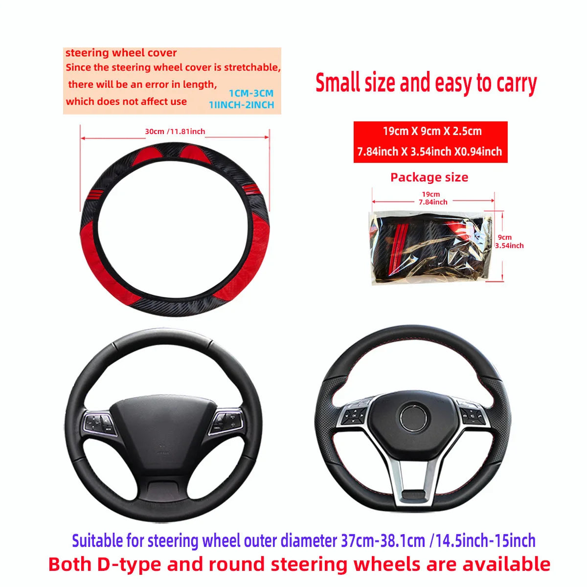 1 little monster PU embossed leather automotive supplies without inner ring steering wheel cover fits 14.5-15 inches