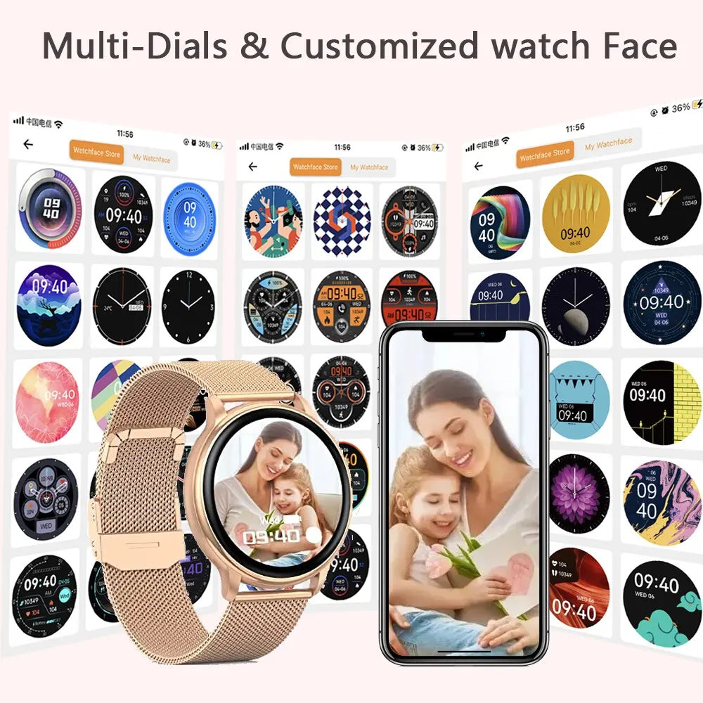 Womens Sport Fitness Bluetooth Call Smart Watch