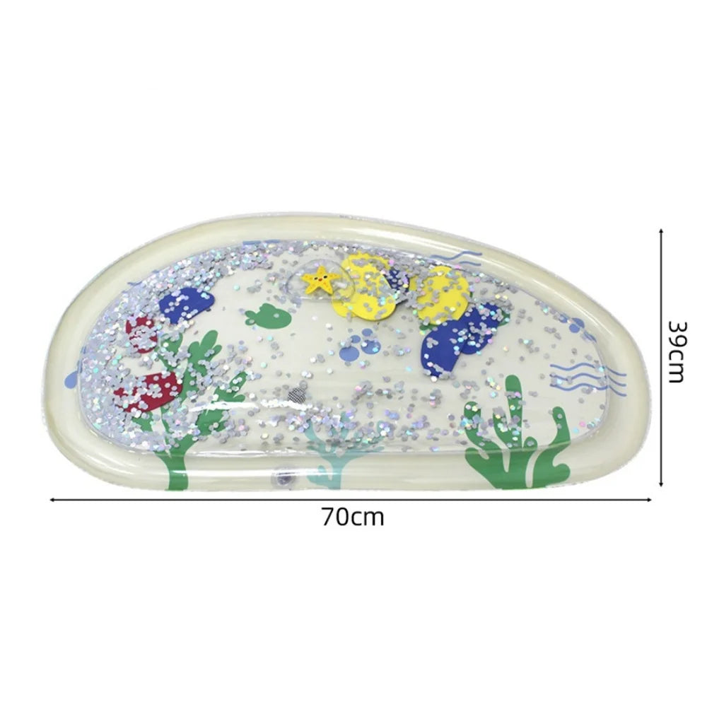 Water-Filled Crawling Mat with Snap-On Feature Instant Response Pad for Babies Developmental Play Mat with Sound Effect