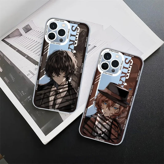 Anime Bungo Stray Dogs Transparent Phone Case – Compatible with iPhone 11, 12 Mini, 13, 14, 15 Pro Max