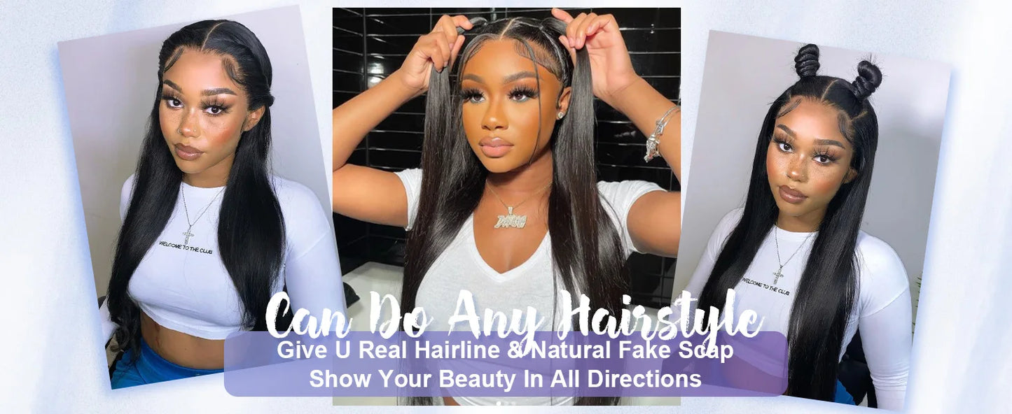 30 40 Inch 13x4 13x6 Straight HD Lace Frontal Wigs Brazilian Remy Lace Front Human Hair Wig Pre Plucked For Women 200 Density