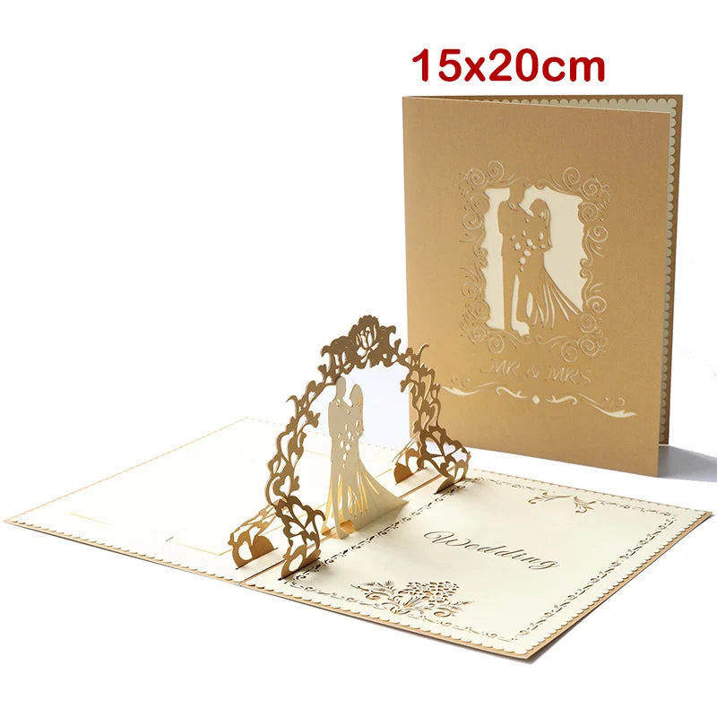 3D Pop UP Love Card for Wife and Girlfriend Gift for Valentines Day Anniversary Wedding Invitation Greeting Thank You Cards