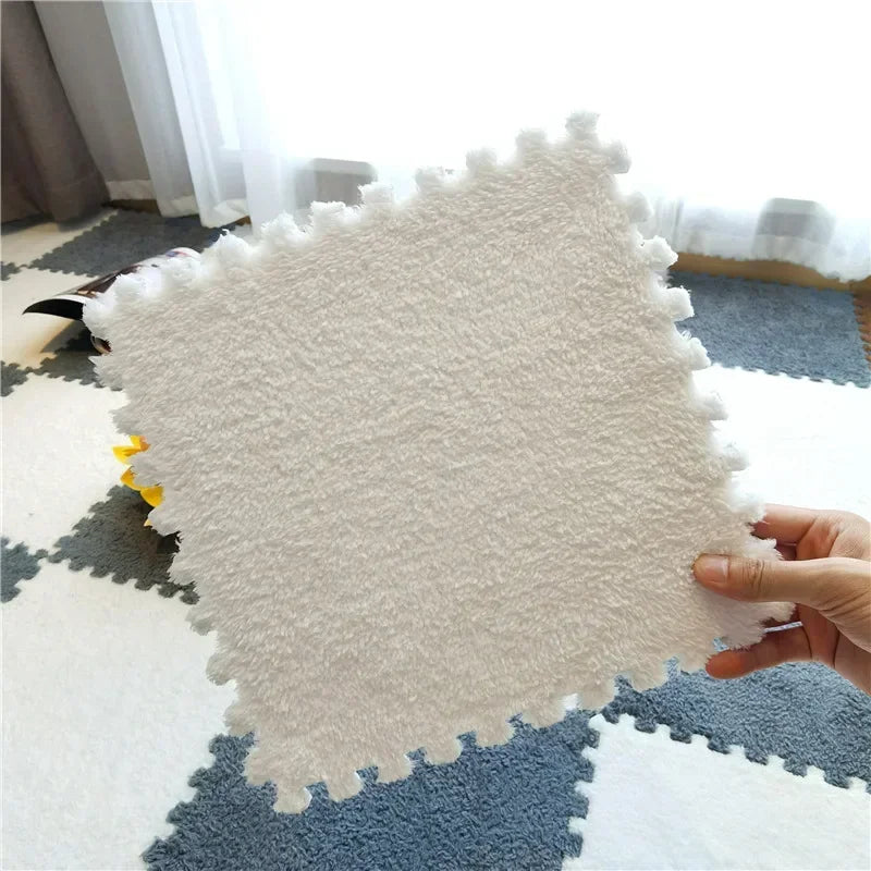 10Pcs Soft Plush Baby Play Mat EVA Foam Puzzle Carpet 30x30cm Children’s Mat Keep Warm for Kids Room Baby Toys Floor Playmat