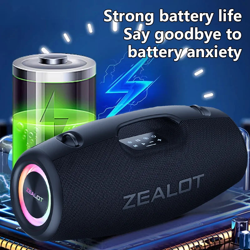 Zealot S78 100W Wireless Speakers, DSP Technology ,Dream Light, Outdoor Portable Subwoofer Speaker ,  Dual Pairing,24000mAh.