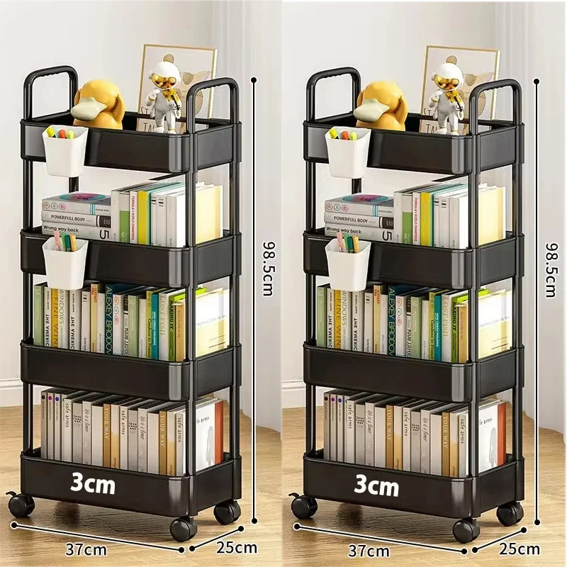 Mobile Kitchen Bookshelf Storage