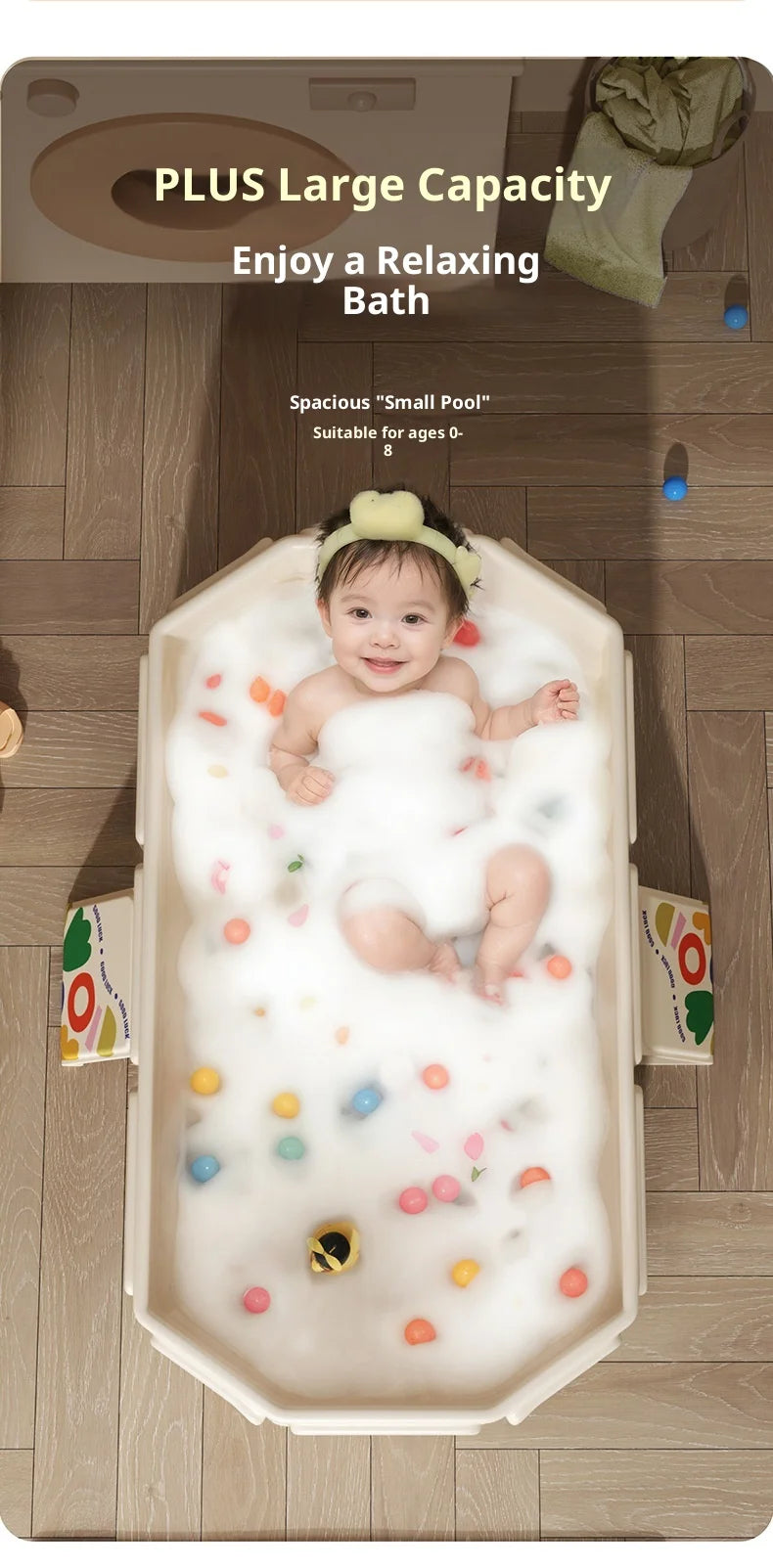 Large Baby Bathtub 0-5 Year Old Children Foldable Tub Babies Sit Lie Down All-in-One Newborn Bathing Basin Keep Warm Baby Tubs
