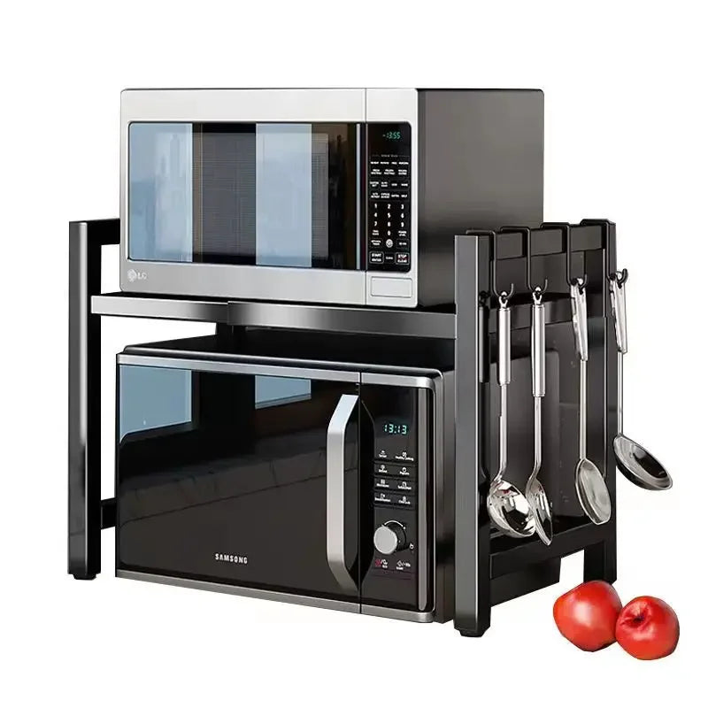 Kitchen Microwave Rack Retractable Oven Storage Rack Desktop Multi-layer Household Multifunctional Storage Rack
