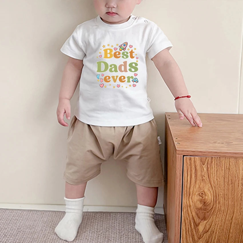 Kids Newborn Baby Summer Short Sleeved T-shirt Funny Best Mama Ever Print Cotton Tops infant boy and girl Tshirt Toddler Tees
