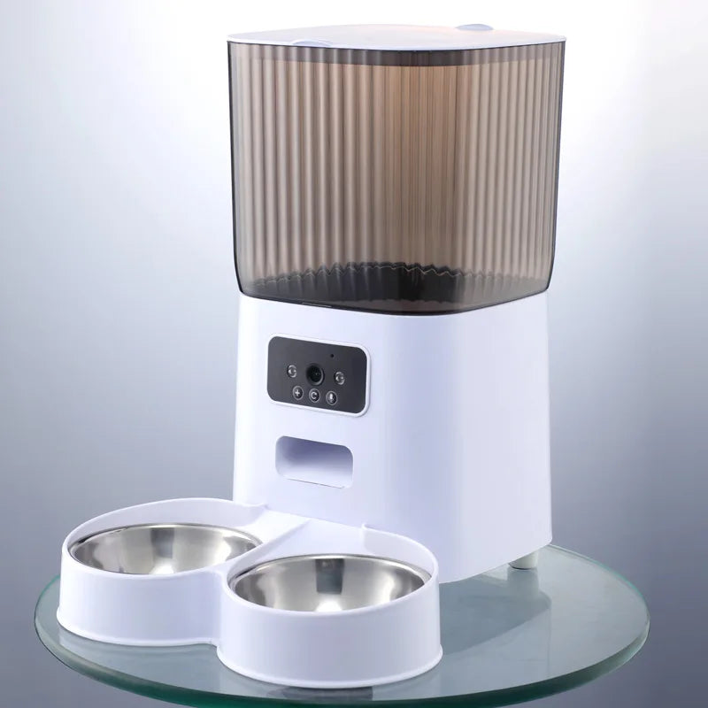 5L Smart Automatic Pet Feeder with Camera – WiFi Cat & Dog Food Dispenser with Timed Portions and Stainless Steel Bowl