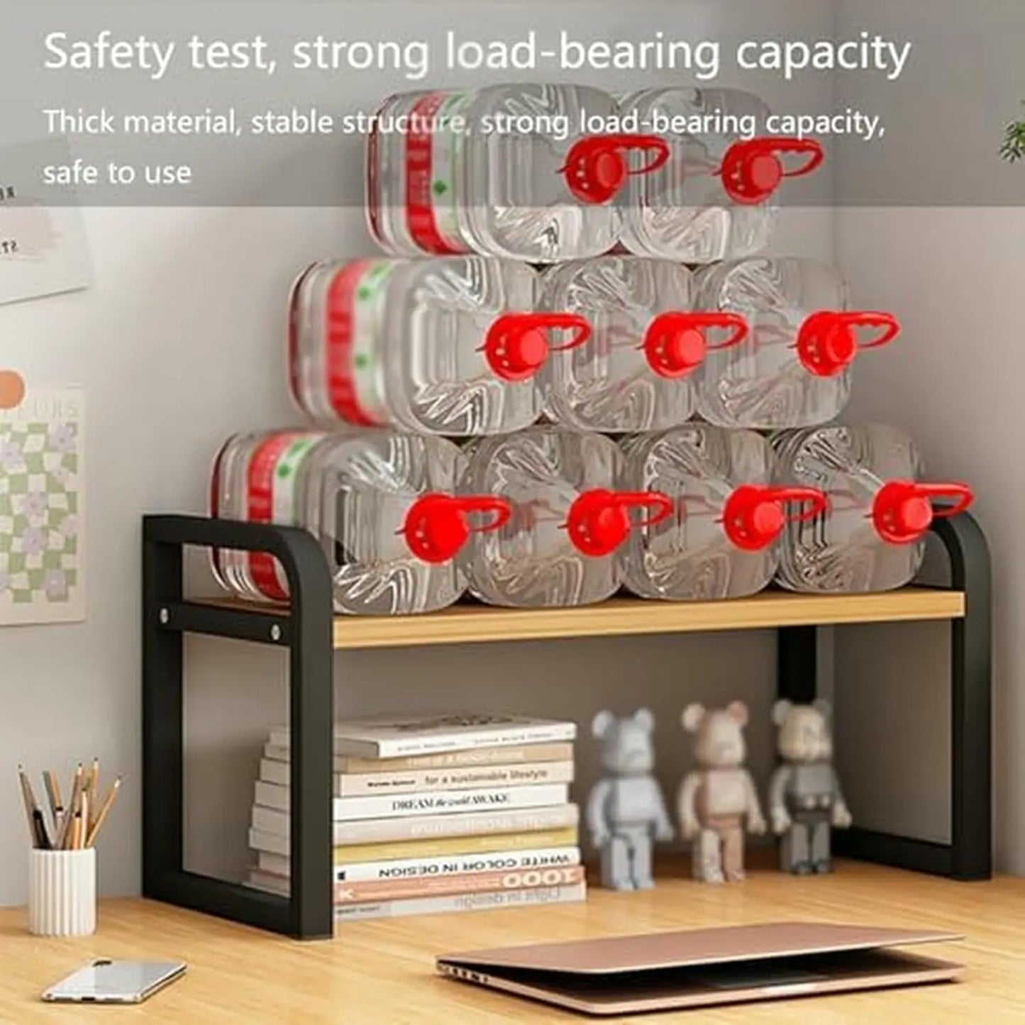 Desk Shelf Organisers Desk Hutch for College Dorm Desk Top Bookshelf for Desk Multi-Layer Storage Shelf Display Rack for Home