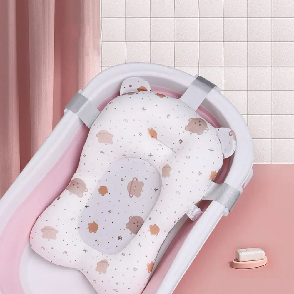 For Toddle Cartoon Rabbit Security Bear Newborn Bath Seat Shower Support Mat Baby Bath Cushion Infant Bathtub Pad
