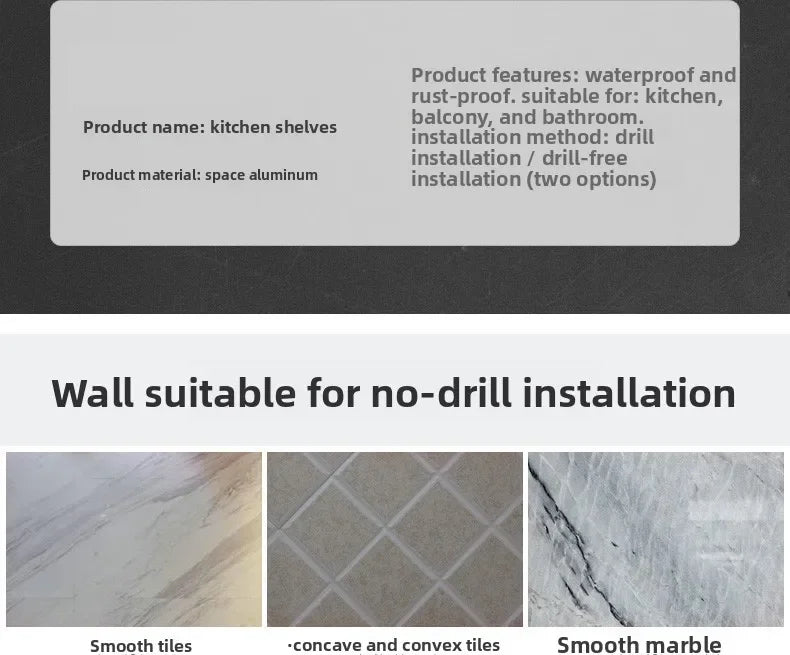 No Drill Kitchen Wall Mounted Spice Rack Space Saving Multifunctional Organiser with Hooks & Paper Towel Holder