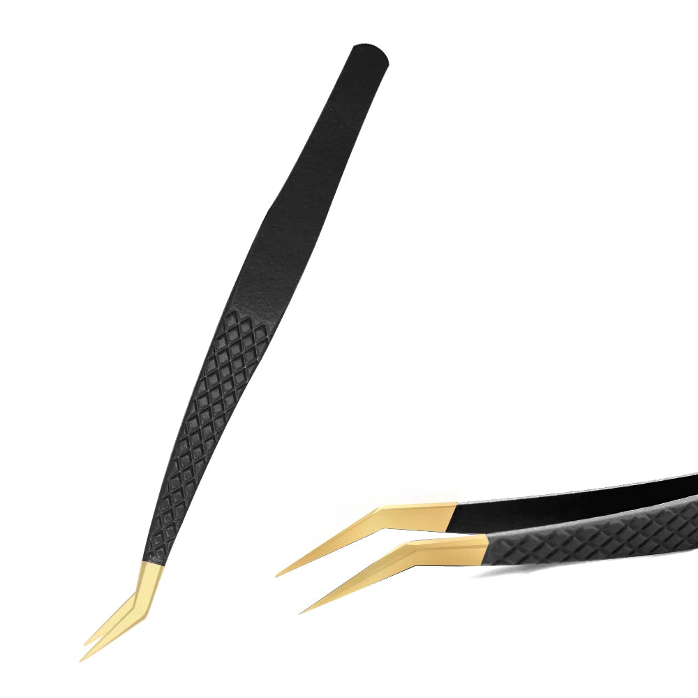 Black Stainless Steel Eyelash Tweezer