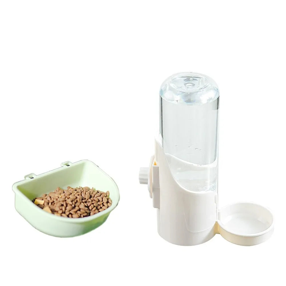Large Capacity Plastic Pet Food & Water Feeder – Removable, Washable Hanging Drinking Fountain for Small Pets