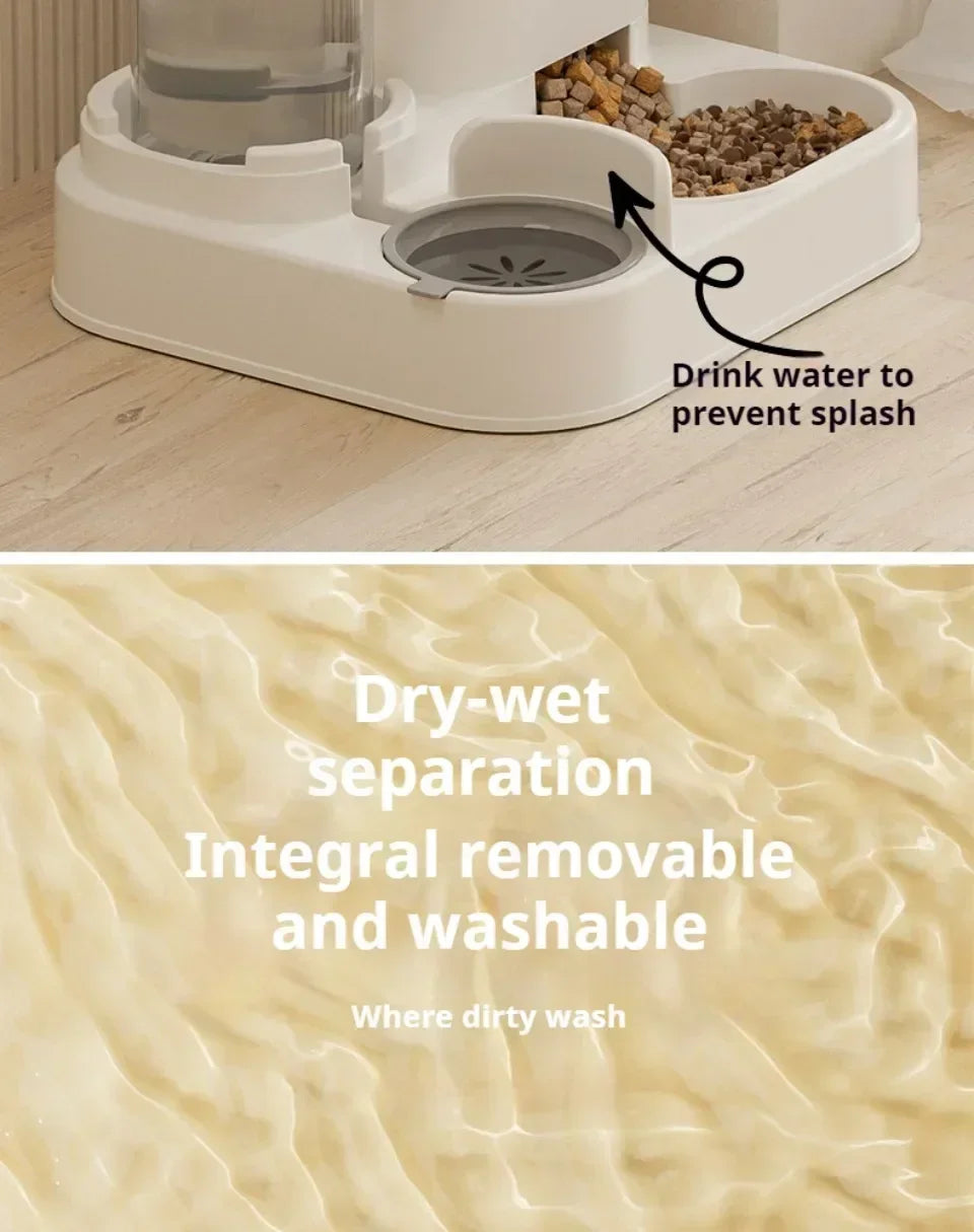 Automatic Pet Feeder and Water Dispenser 2in1 Raised Food Bowl with Water Fountain