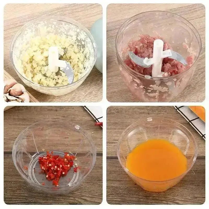 900/500ML Garlic Chopper Manual Rotate Vegetable Cutter Choppers Slicer Fruit Garlic Crusher Kitchen Gadget Blenders Meat Grinder