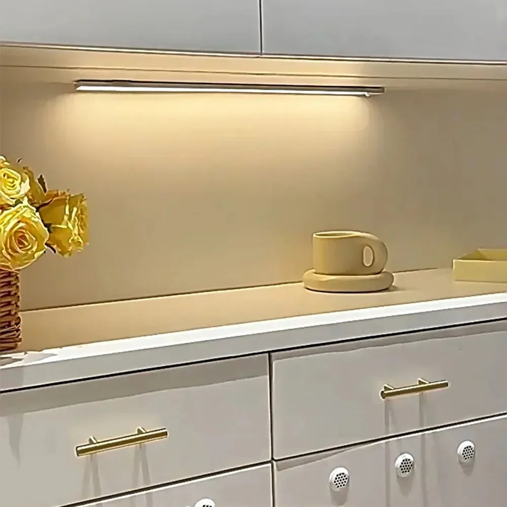 Motion Sensor Night Light USB Rechargeable Wireless Lamp Under Cabinet Led Lights for Kitchen Cabinet Bedroom Wardrobe Lighting