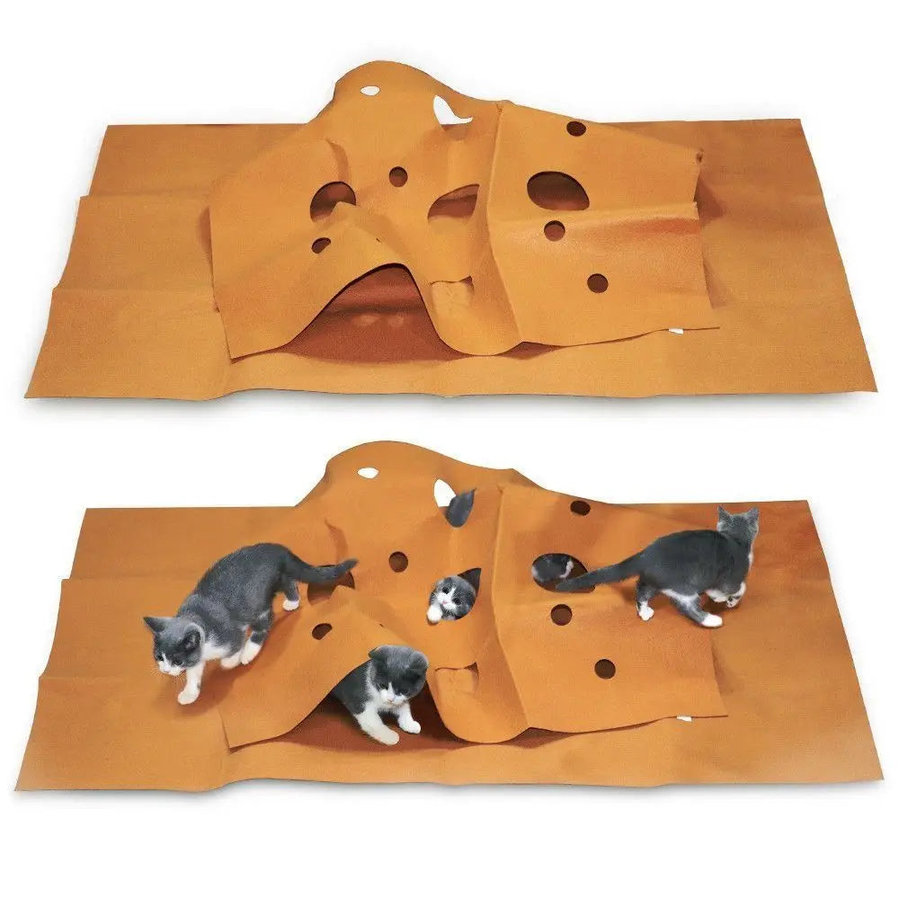 Creative Bite-resistant Cat Play Mat Anti-scratch Breathable Pet Toys Pad Felt Cloth Cat Scratching Pad Training Activit