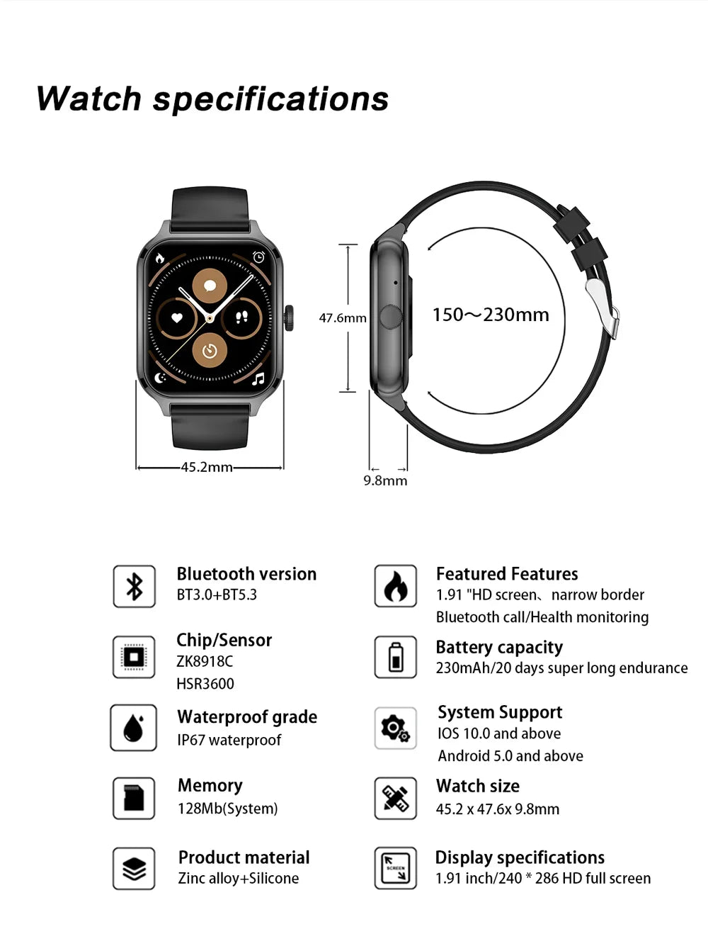 2025 Smart Watch Women 2.01" Full Touch Screen Heart Rate Tracker Bluetooth Call Waterproof Sport Smartwatch Men for Android IOS